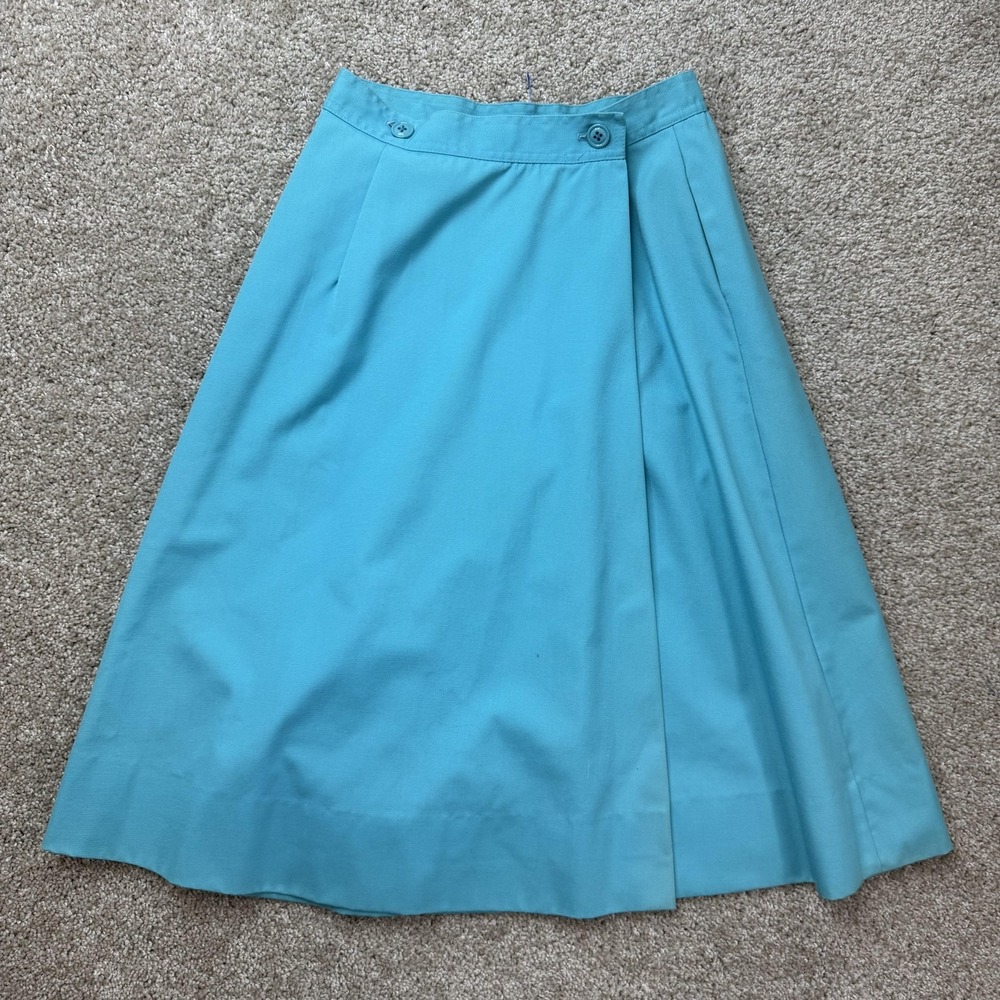 Vintage Koret Of California Skirt Womens 10 Blue A-Line Midi Elastic Waist
